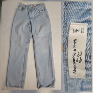 Abercrombie & Fitch Jeans 27 The Dad High Rise Curve Love Cross Waist Button Fly